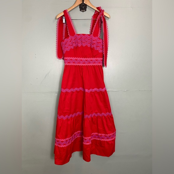 CeliaB‎ NWOT Jade Dress Red Midi Sundress Saturated XS - Picture 2 of 8